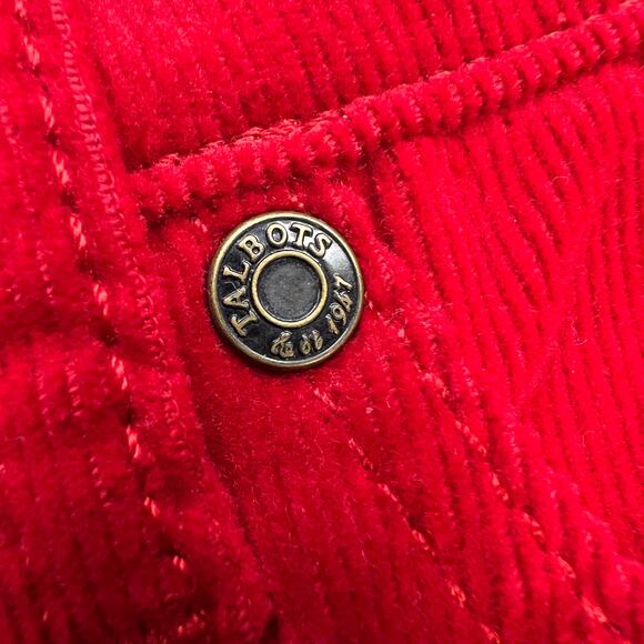 Talbots High Waist Straight Leg Corduroy Jeans Pants Cherry Red Size 14 - Picture 9 of 12